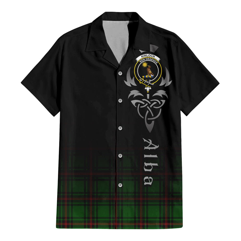 Tartan Vibes Clothing Kinloch Tartan Short Sleeve Button Up Featuring Alba Gu Brath Family Crest Celtic Inspired