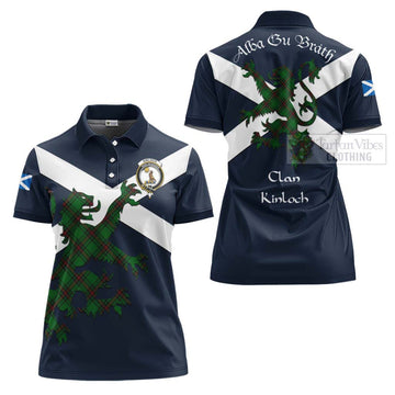 Kinloch Tartan Lion Rampant Women's Polo Shirt Proudly Display Your Heritage with Alba Gu Brath and Clan Name