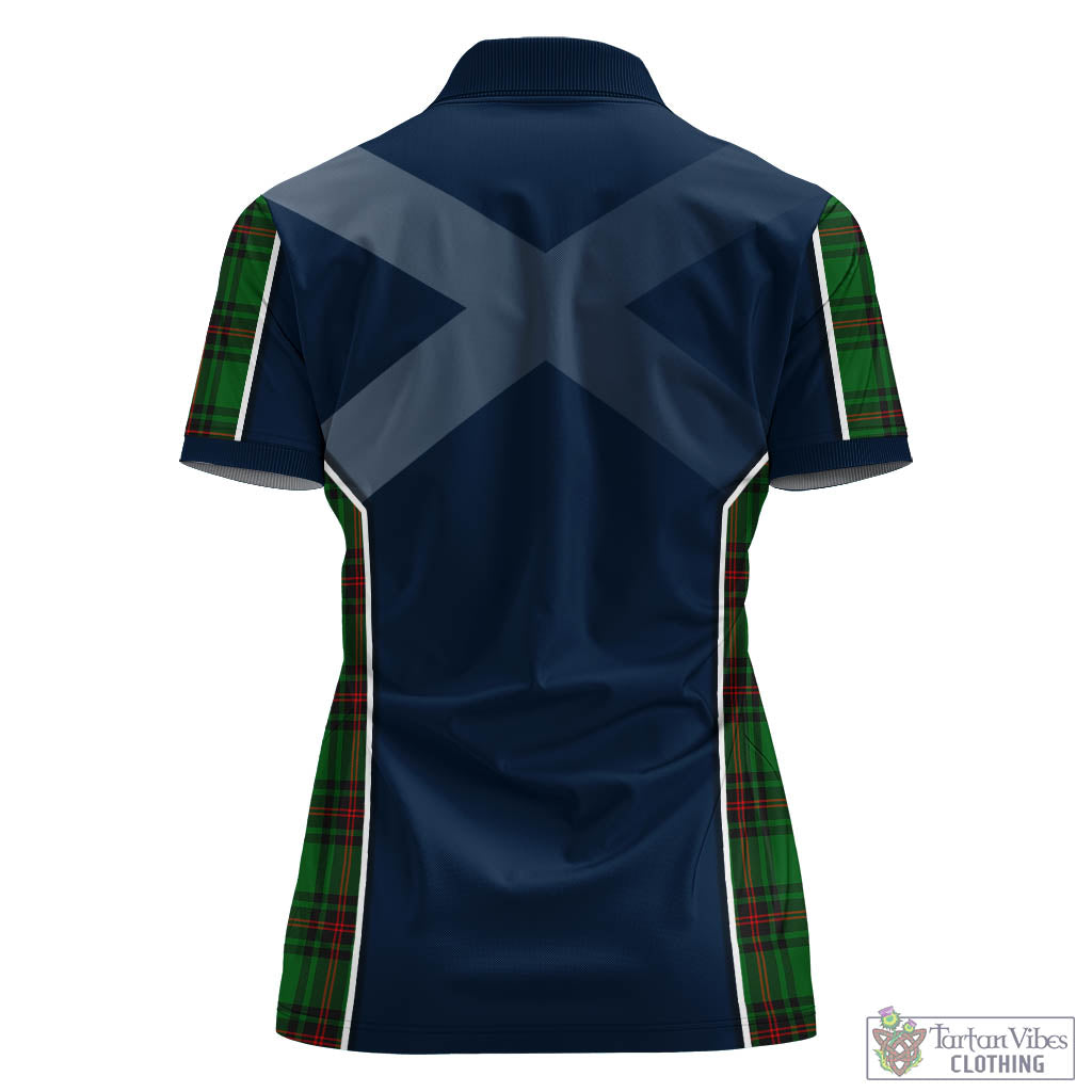 Tartan Vibes Clothing Kinloch Tartan Women's Polo Shirt with Family Crest and Scottish Thistle Vibes Sport Style