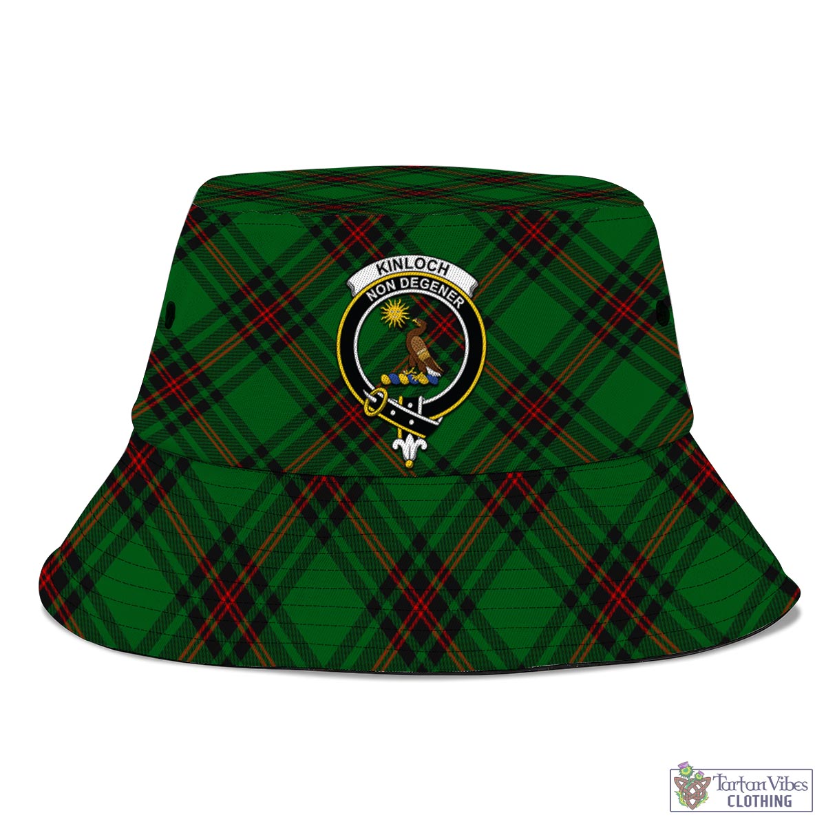 Tartan Vibes Clothing Kinloch Tartan Bucket Hat with Family Crest