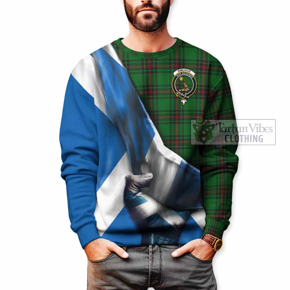 Tartan Vibes Clothing Kinloch Tartan Sweatshirt with Family Crest Scotland Patriotic Style