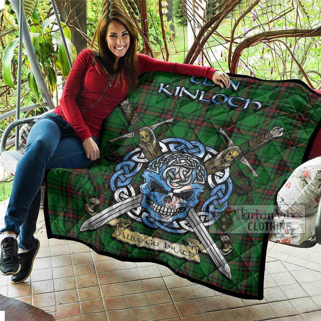 Tartan Vibes Clothing Kinloch Tartan Quilt with Celtic Skull Alba Gu Brath Style