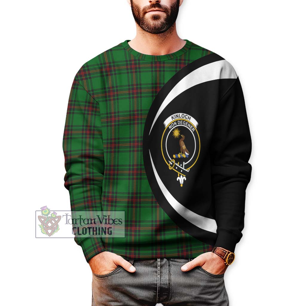 Kinloch Tartan Sweatshirt with Family Crest Circle Style - Tartan Vibes Clothing