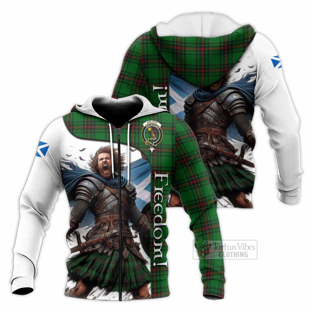 Tartan Vibes Clothing Kinloch Crest Tartan Knitted Hoodie Inspired by the Freedom of Scottish Warrior