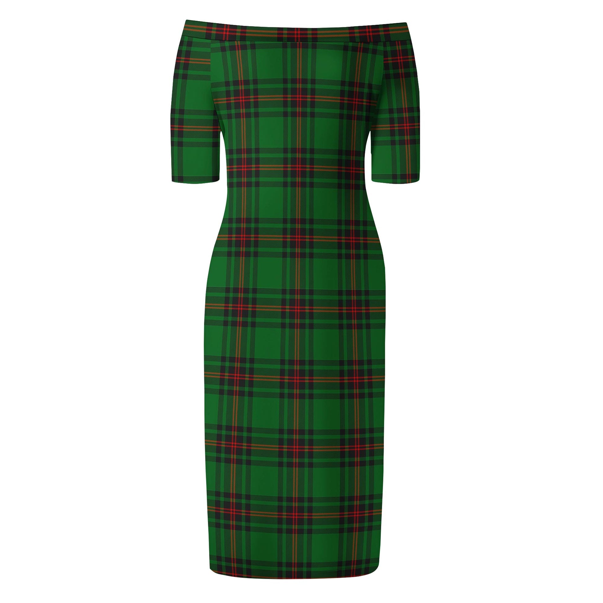 Kinloch Tartan Off Shoulder Lady Dress - Tartanvibesclothing