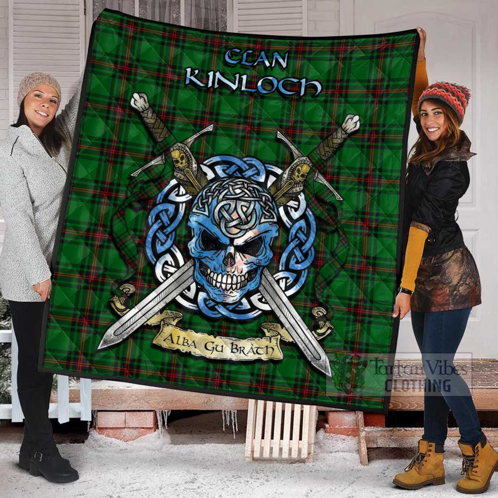 Tartan Vibes Clothing Kinloch Tartan Quilt with Celtic Skull Alba Gu Brath Style