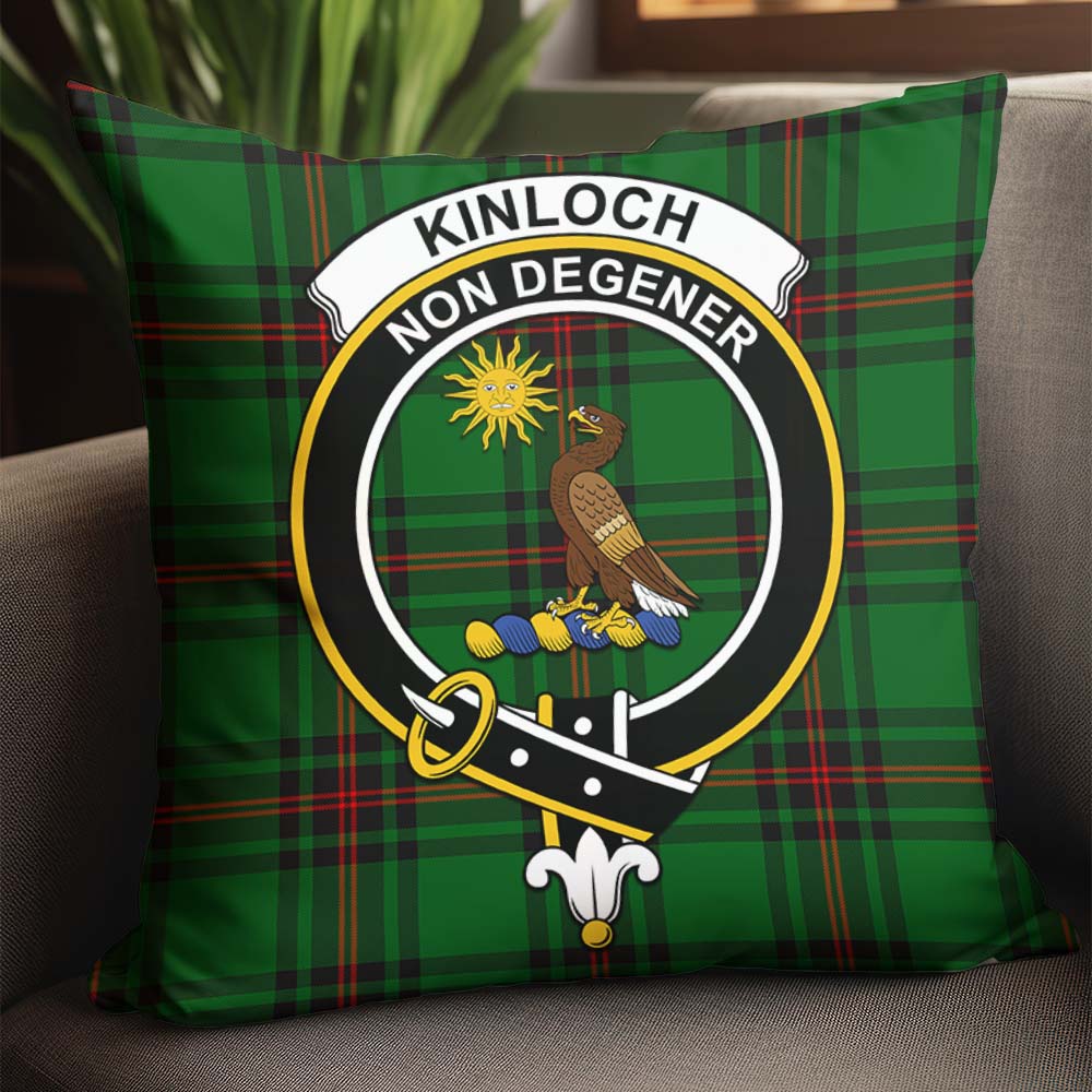 Kinloch Tartan Pillow Cover with Family Crest - Tartanvibesclothing