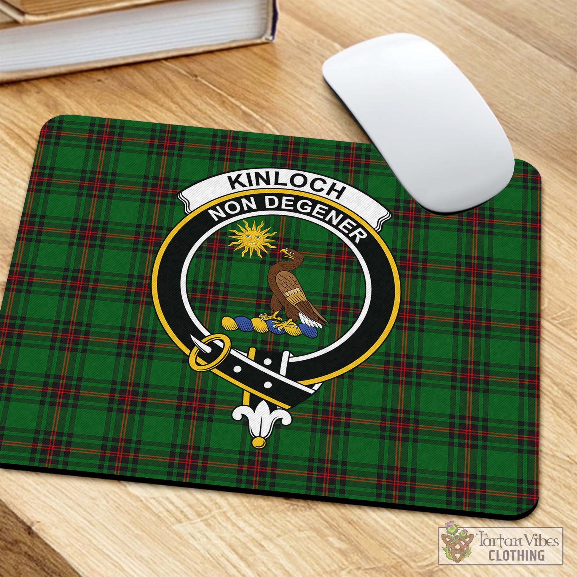 Tartan Vibes Clothing Kinloch Tartan Mouse Pad with Family Crest