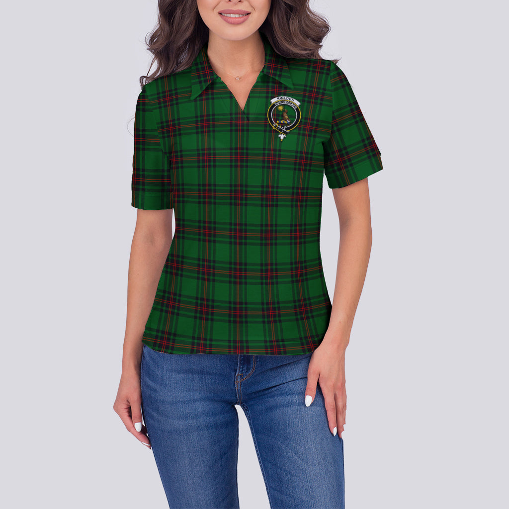 Kinloch Tartan Polo Shirt with Family Crest For Women - Tartan Vibes Clothing