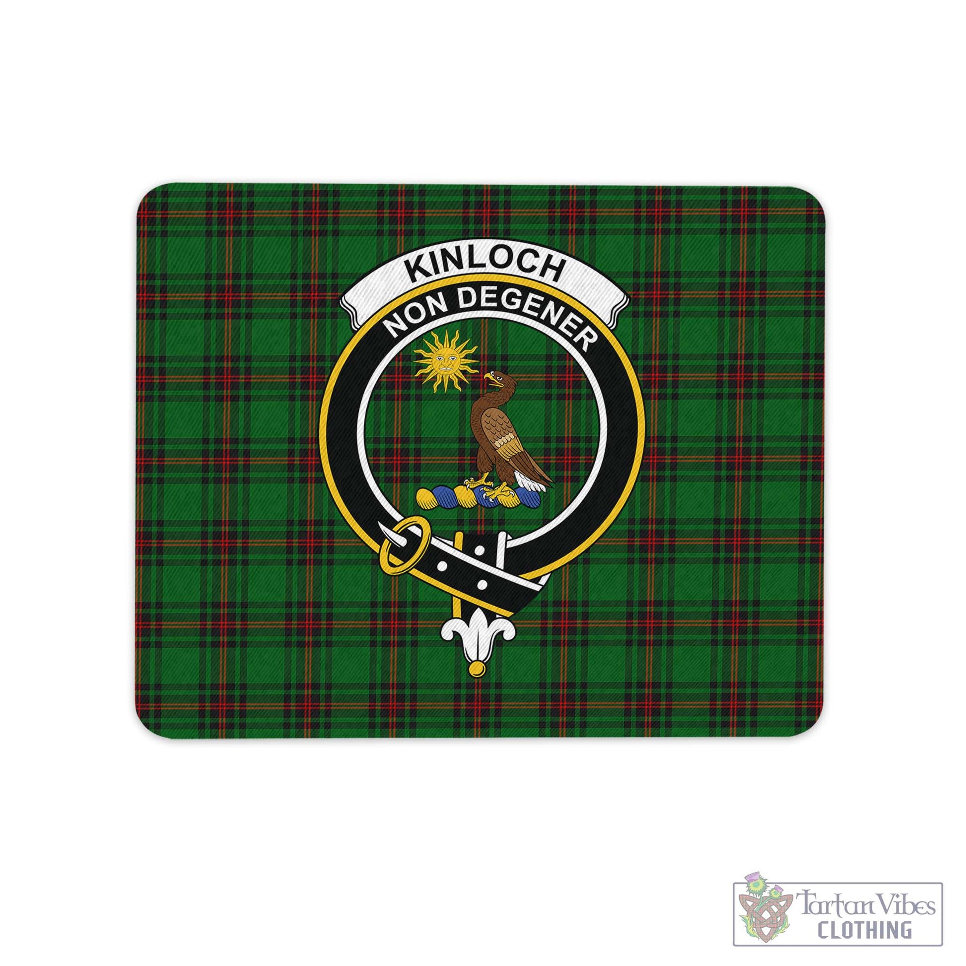 Tartan Vibes Clothing Kinloch Tartan Mouse Pad with Family Crest