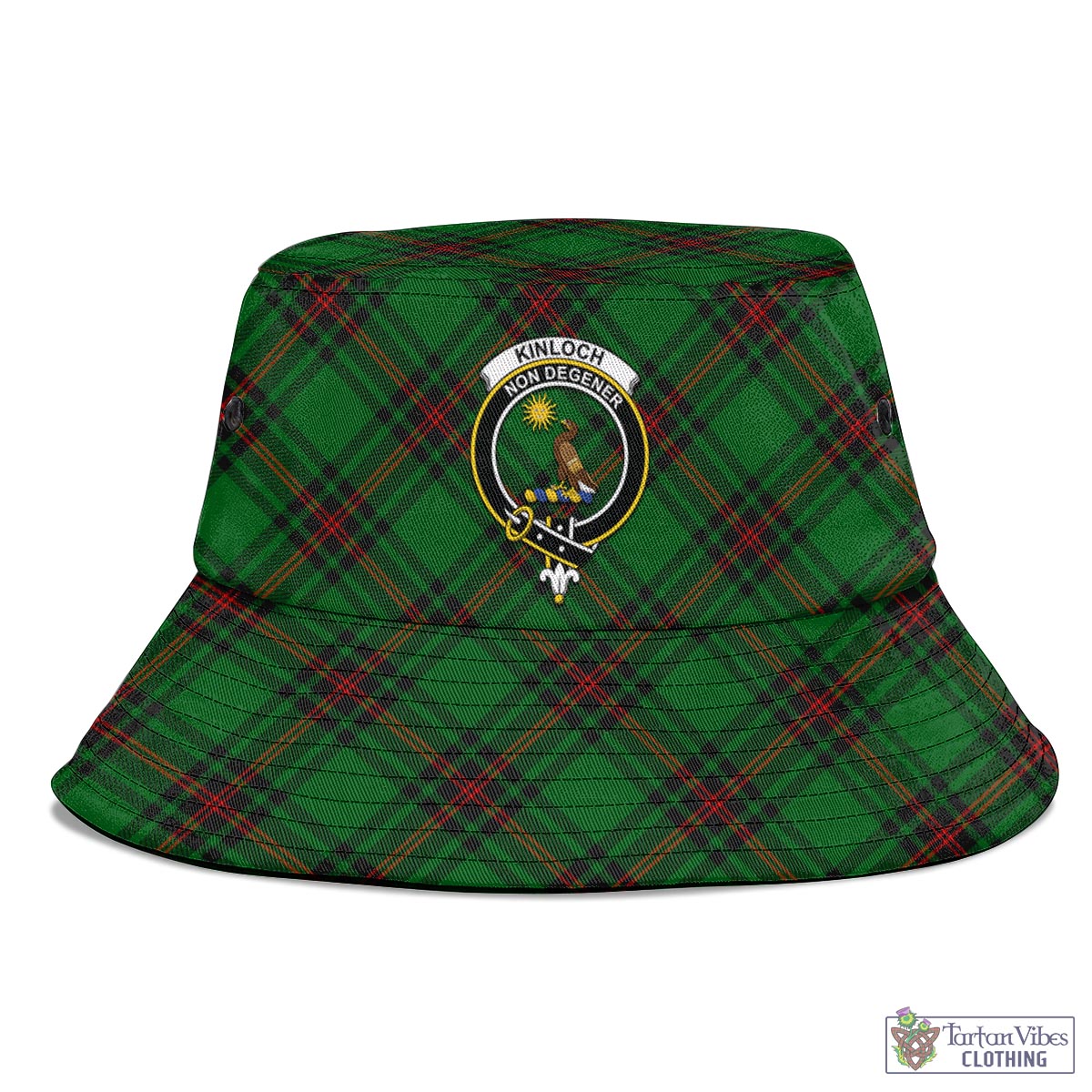 Tartan Vibes Clothing Kinloch Tartan Bucket Hat with Family Crest