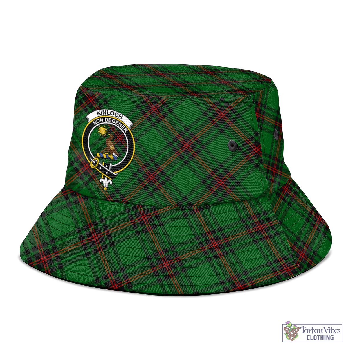 Tartan Vibes Clothing Kinloch Tartan Bucket Hat with Family Crest