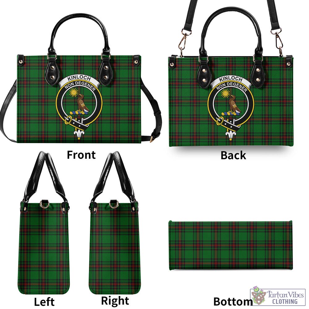 Tartan Vibes Clothing Kinloch Tartan Luxury Leather Handbags with Family Crest