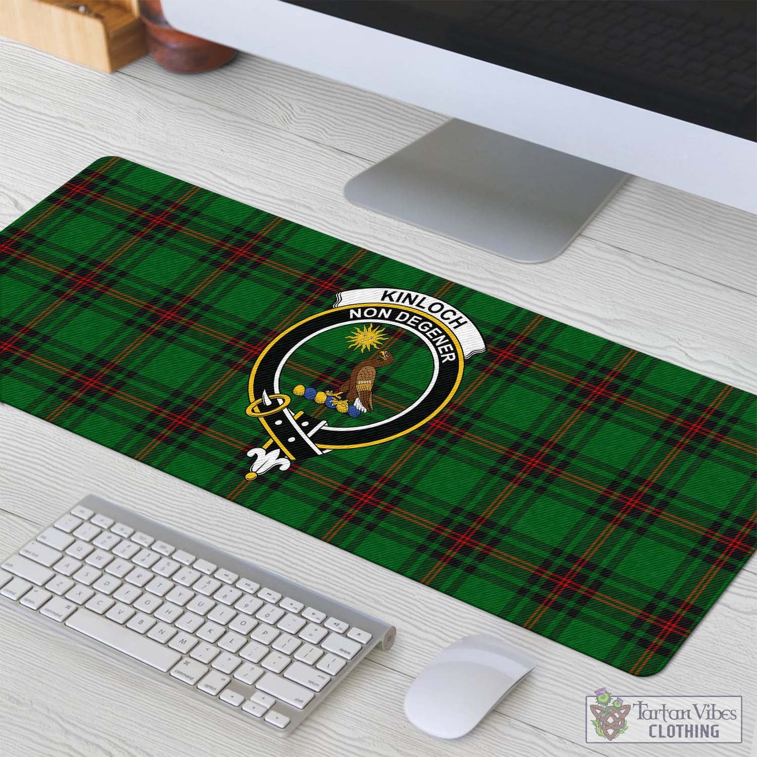 Tartan Vibes Clothing Kinloch Tartan Mouse Pad with Family Crest