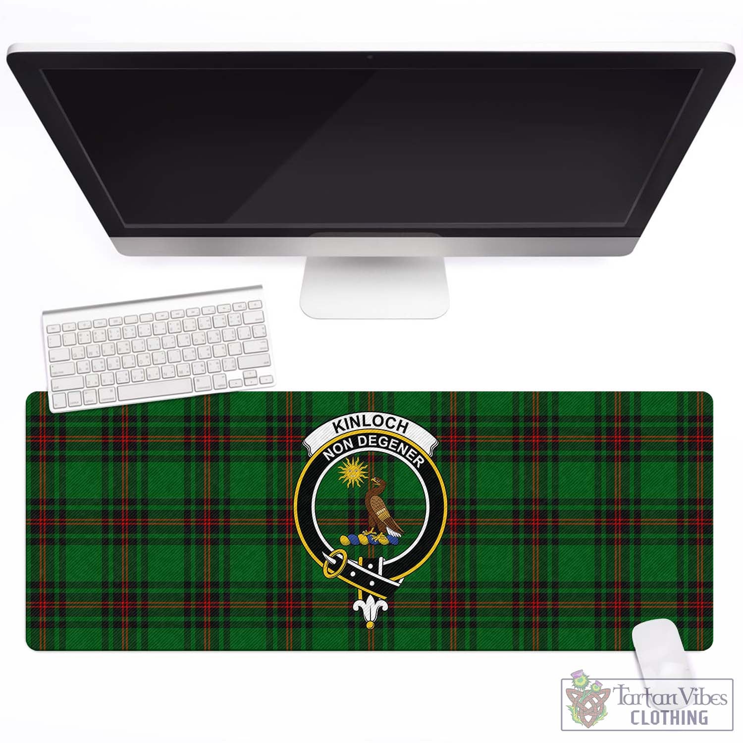 Tartan Vibes Clothing Kinloch Tartan Mouse Pad with Family Crest