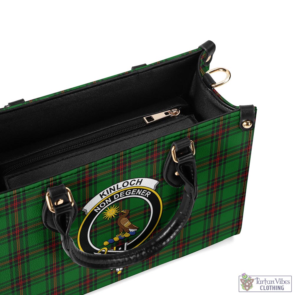 Tartan Vibes Clothing Kinloch Tartan Luxury Leather Handbags with Family Crest