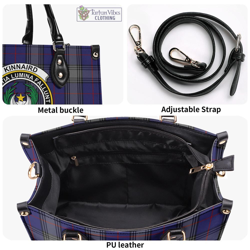 Tartan Vibes Clothing Kinnaird Tartan Luxury Leather Handbags with Family Crest