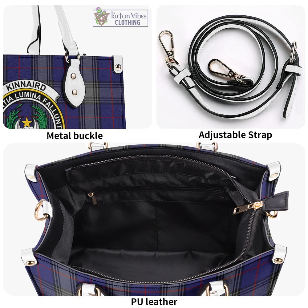 Tartan Vibes Clothing Kinnaird Tartan Luxury Leather Handbags with Family Crest