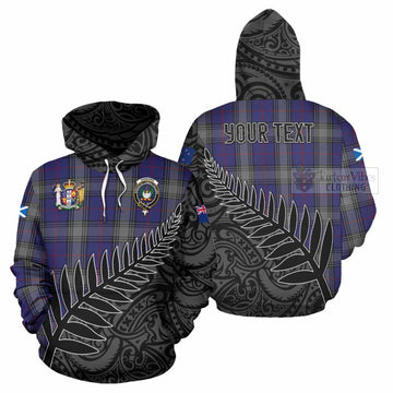 Kinnaird Crest Tartan Hoodie with New Zealand Silver Fern Half Style