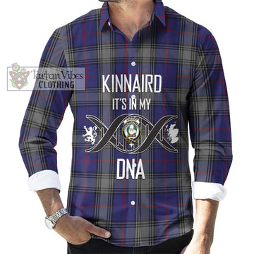 Kinnaird Tartan Long Sleeve Button Shirt with Family Crest DNA In Me Style