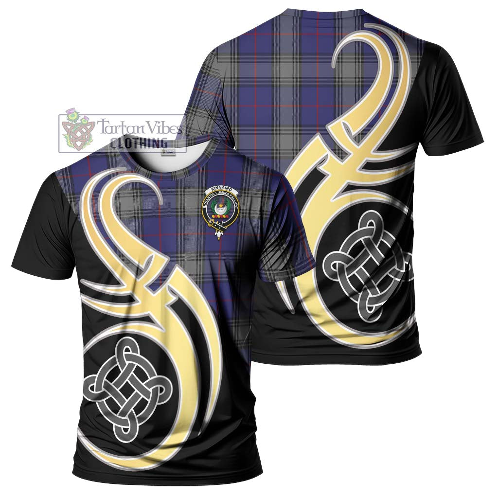 Tartan Vibes Clothing Kinnaird Tartan T-Shirt with Family Crest and Celtic Symbol Style