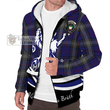 Kinnaird Tartan Sherpa Hoodie with Alba Gu Brath Regal Lion Emblem