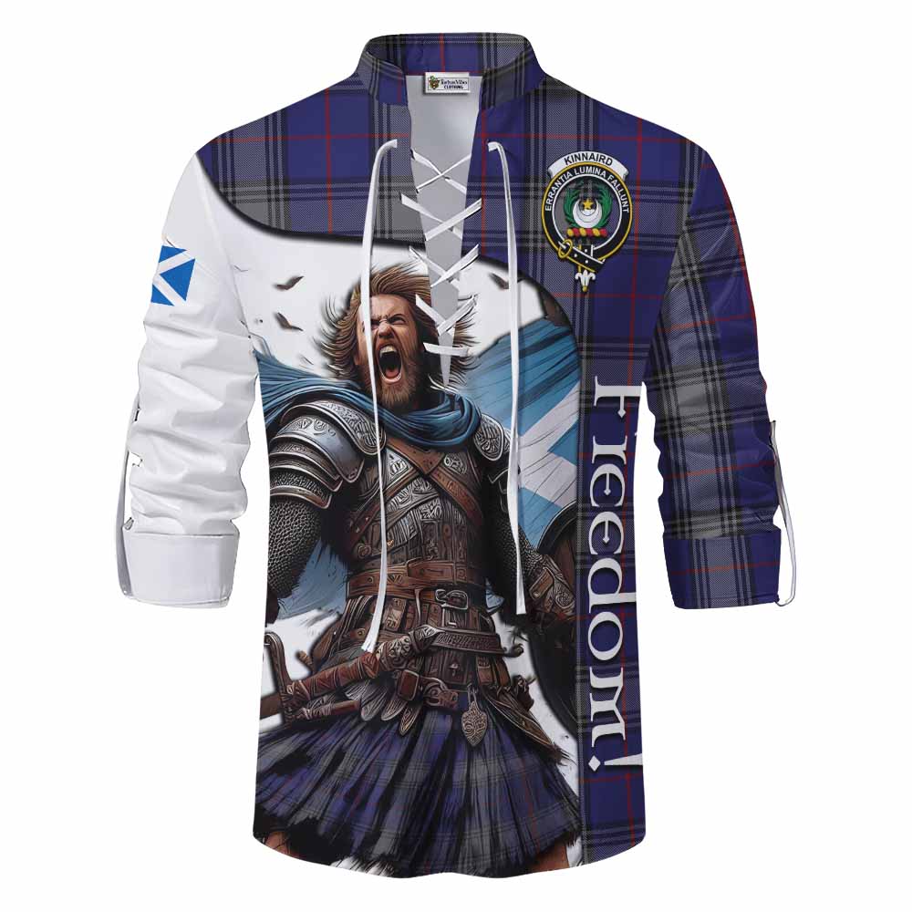 Tartan Vibes Clothing Kinnaird Crest Tartan Ghillie Kilt Shirt Inspired by the Freedom of Scottish Warrior