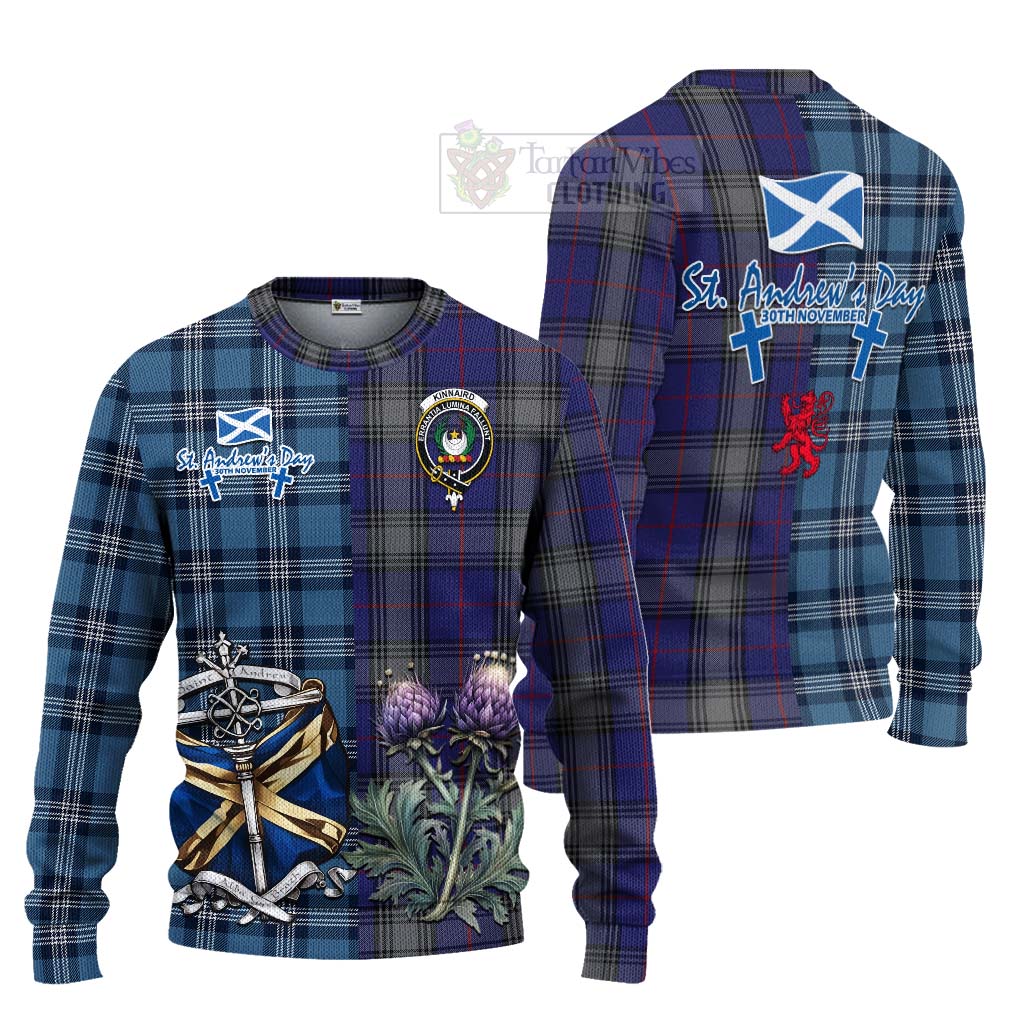 Tartan Vibes Clothing Kinnaird Tartan Knitted Sweater Happy St. Andrew's Day Half Tartan Style