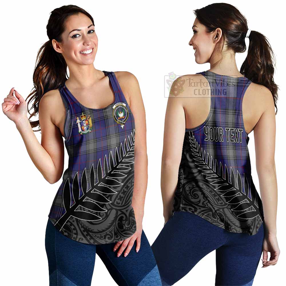 Tartan Vibes Clothing Kinnaird Crest Tartan Women's Racerback Tanks with New Zealand Silver Fern Half Style