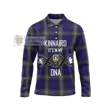 Kinnaird Tartan Long Sleeve Polo Shirt with Family Crest DNA In Me Style