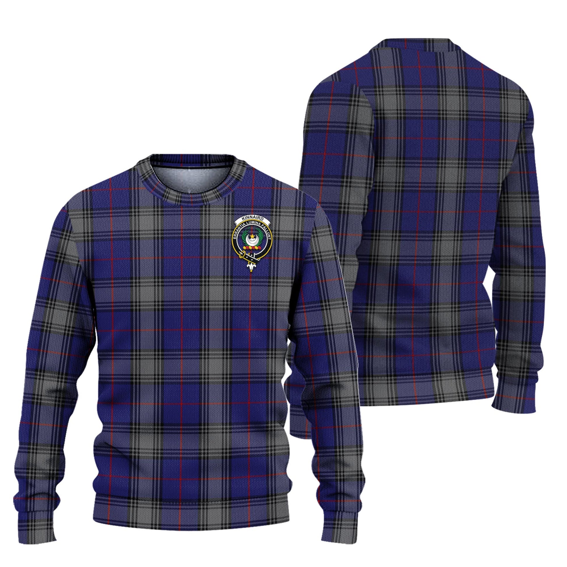 Kinnaird Tartan Knitted Sweater with Family Crest Unisex - Tartanvibesclothing