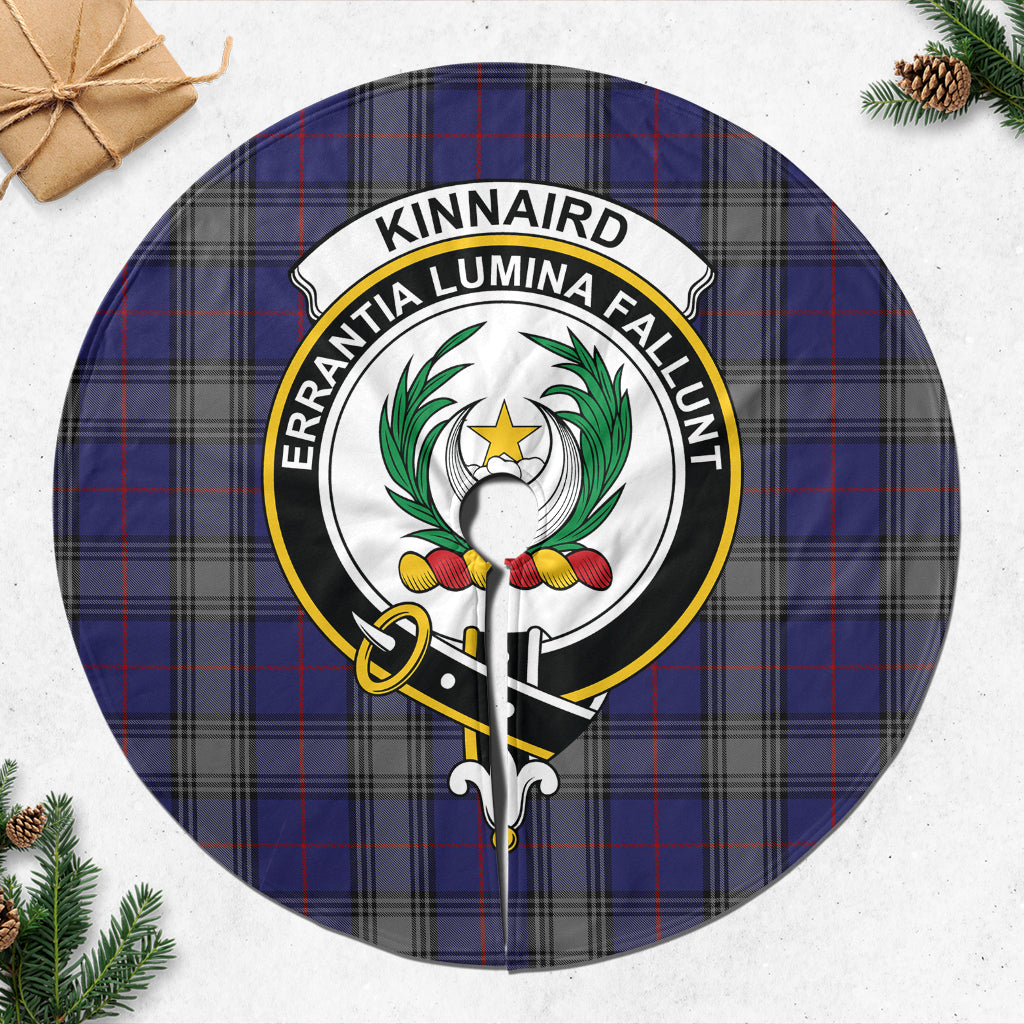 Kinnaird Tartan Christmas Tree Skirt with Family Crest - Tartanvibesclothing