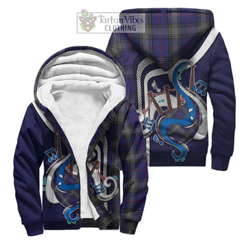 Kinnaird Tartan Sherpa Hoodie with Epic Bagpipe Style