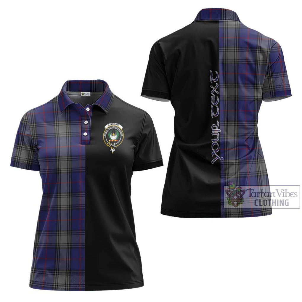 Kinnaird Tartan Women's Polo Shirt with Family Crest and Half Of Me Style Women - Tartanvibesclothing Shop