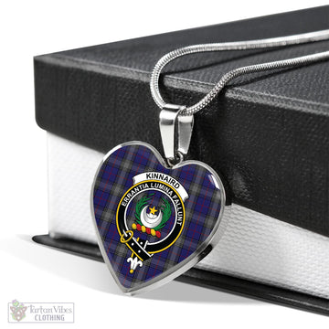 Kinnaird Tartan Heart Necklace with Family Crest