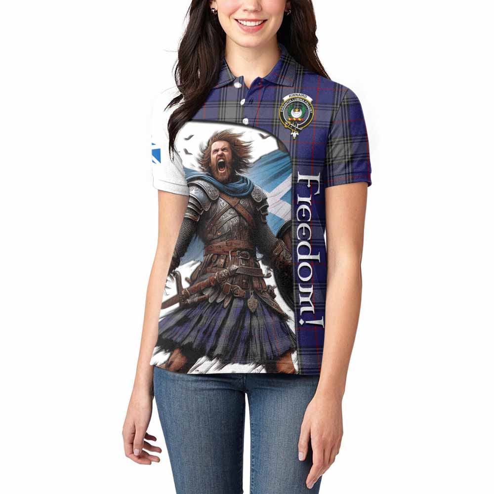 Tartan Vibes Clothing Kinnaird Crest Tartan Women's Polo Shirt Inspired by the Freedom of Scottish Warrior