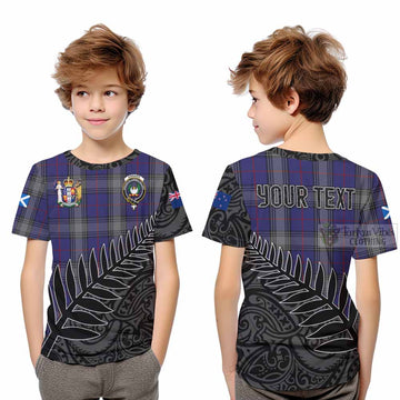 Kinnaird Crest Tartan Kid T-Shirt with New Zealand Silver Fern Half Style