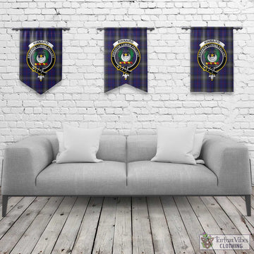 Kinnaird Tartan Gonfalon, Tartan Banner with Family Crest