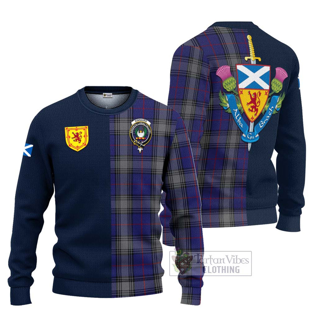 Tartan Vibes Clothing Kinnaird Tartan Knitted Sweater with Scottish Lion Royal Arm Half Style