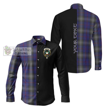 Kinnaird Tartan Long Sleeve Button Shirt with Family Crest and Half Of Me Style