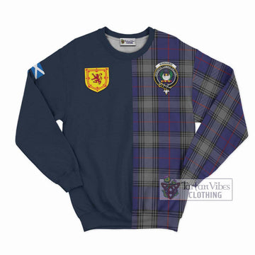 Kinnaird Tartan Sweatshirt Alba with Scottish Lion Royal Arm Half Style