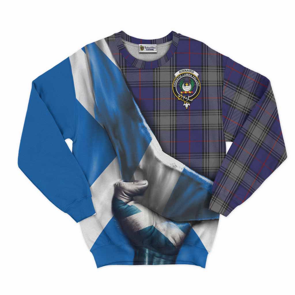 Tartan Vibes Clothing Kinnaird Tartan Sweatshirt with Family Crest Scotland Patriotic Style