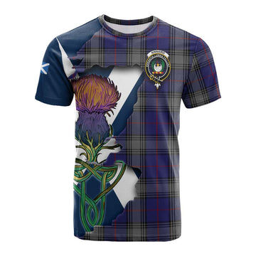 Kinnaird Tartan Family Crest Cotton T-shirt Scottish Thistle Celtic Inspired Kid's Shirt - Tartan Vibes Clothing