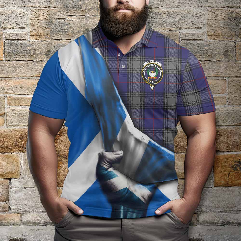 Tartan Vibes Clothing Kinnaird Tartan Polo Shirt with Family Crest Scotland Patriotic Style