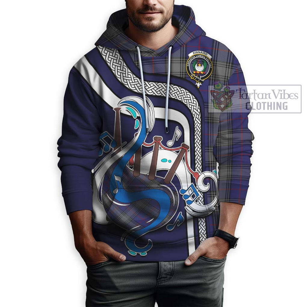 Kinnaird Tartan Hoodie with Epic Bagpipe Style Zip Hoodie - Tartanvibesclothing Shop