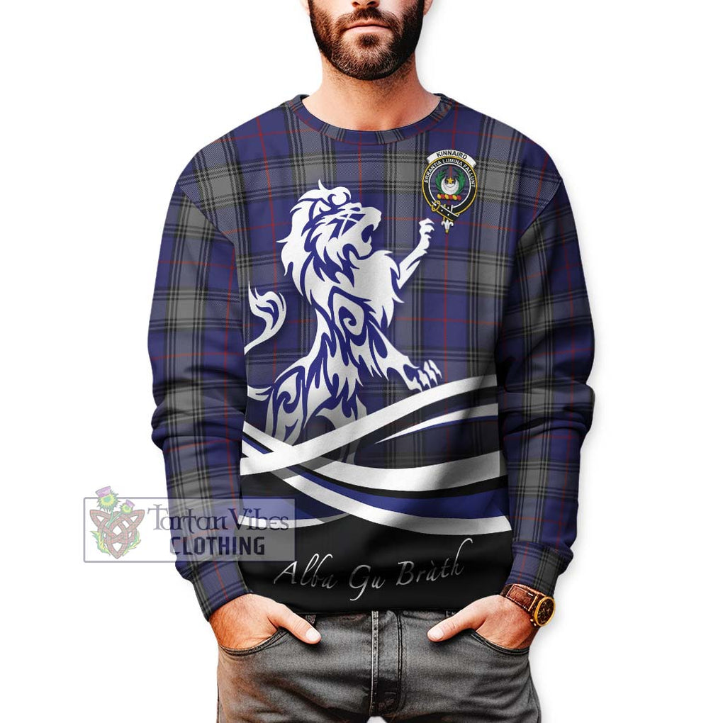 Kinnaird Tartan Sweatshirt with Alba Gu Brath Regal Lion Emblem Unisex - Tartanvibesclothing Shop