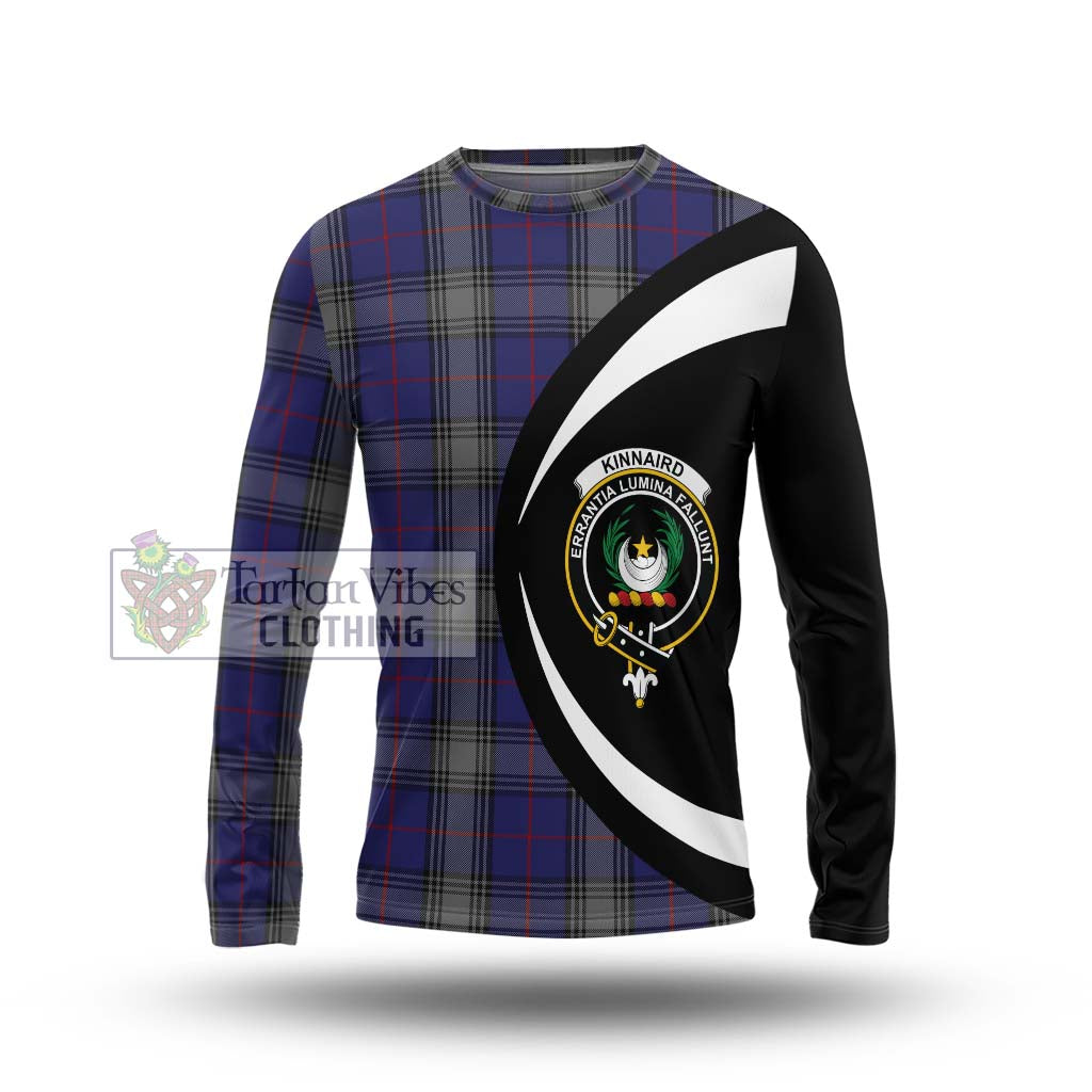 Kinnaird Tartan Long Sleeve T-Shirt with Family Crest Circle Style Unisex - Tartan Vibes Clothing