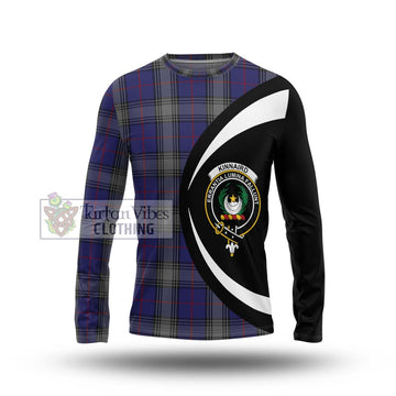 Kinnaird Tartan Long Sleeve T-Shirt with Family Crest Circle Style