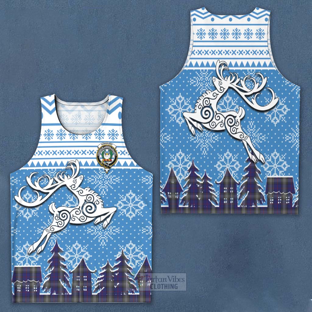 Tartan Vibes Clothing Kinnaird Clan Christmas Men's Tank Top Celtic Reindeer Style