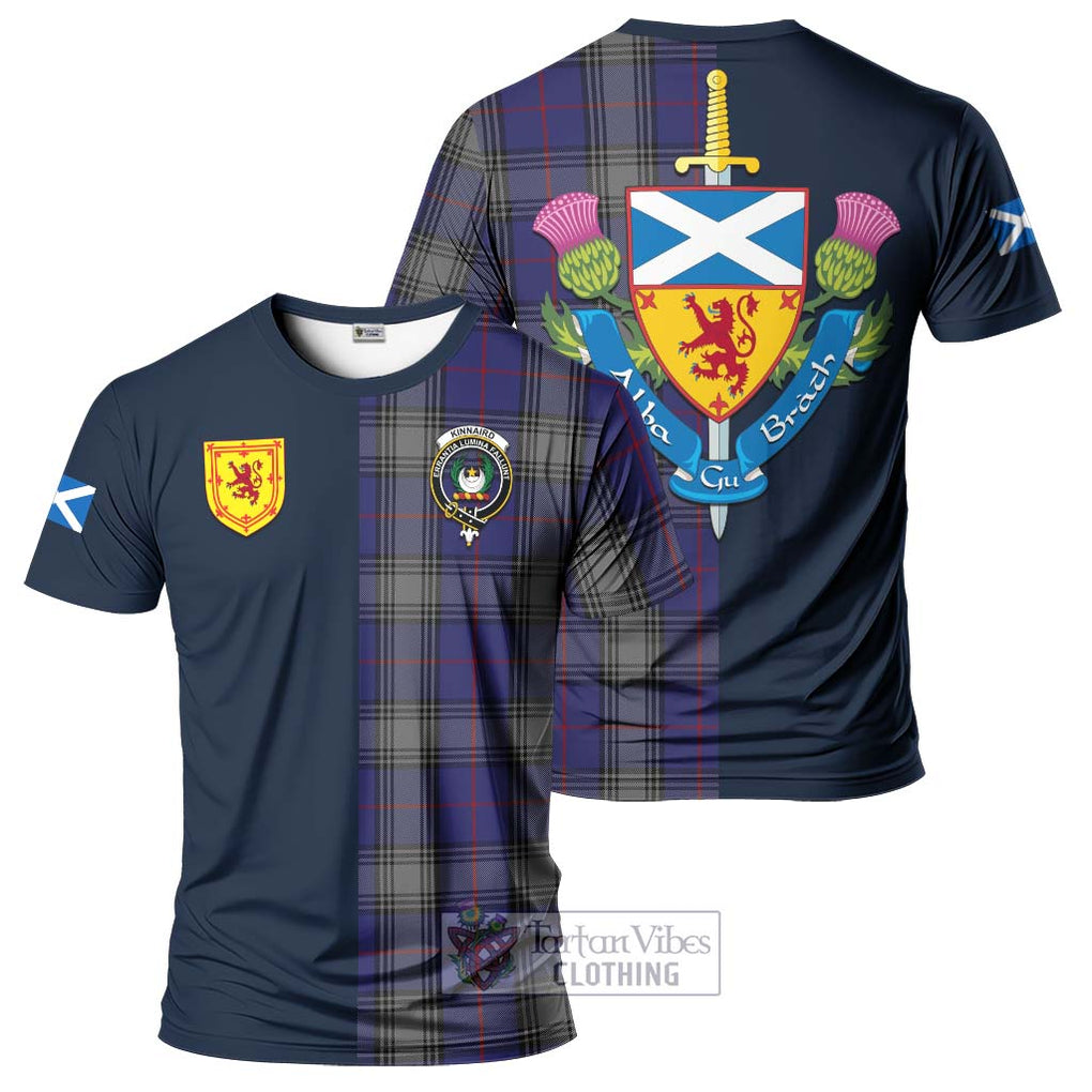 Tartan Vibes Clothing Kinnaird Tartan T-Shirt Alba with Scottish Lion Royal Arm Half Style